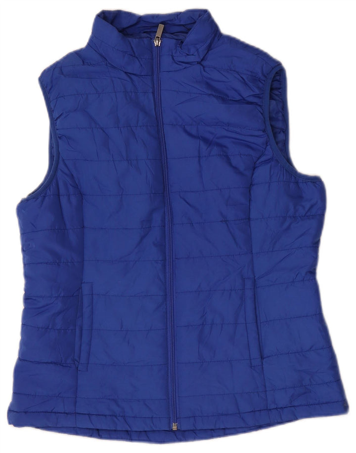 Marks & Spencer Γυναικεία padded Gilet UK 12 Medium Blue Polyester