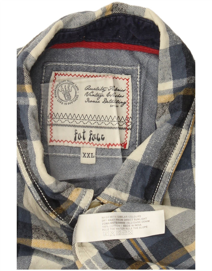 Ανδρικό φανελένιο πουκάμισο Fat Face 2XL Blue Check Cotton