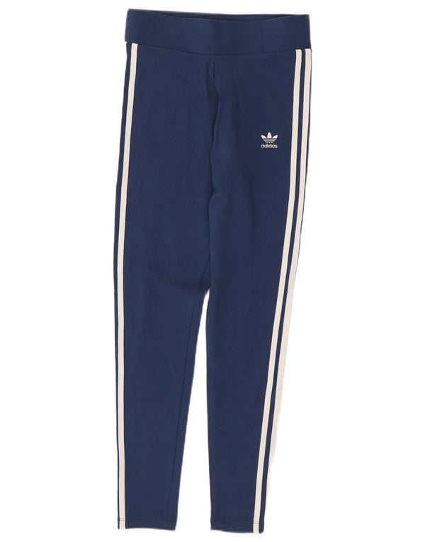 Γυναικείο κολάν ADIDAS UK 10 Small Navy Blue από βαμβάκι