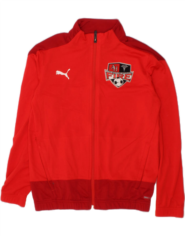 PUMA Boys Graphic Tracksuit Top Jacket 11-12 Years Red Colourblock Vintage Puma and Second-Hand Puma from Messina Hembry 
