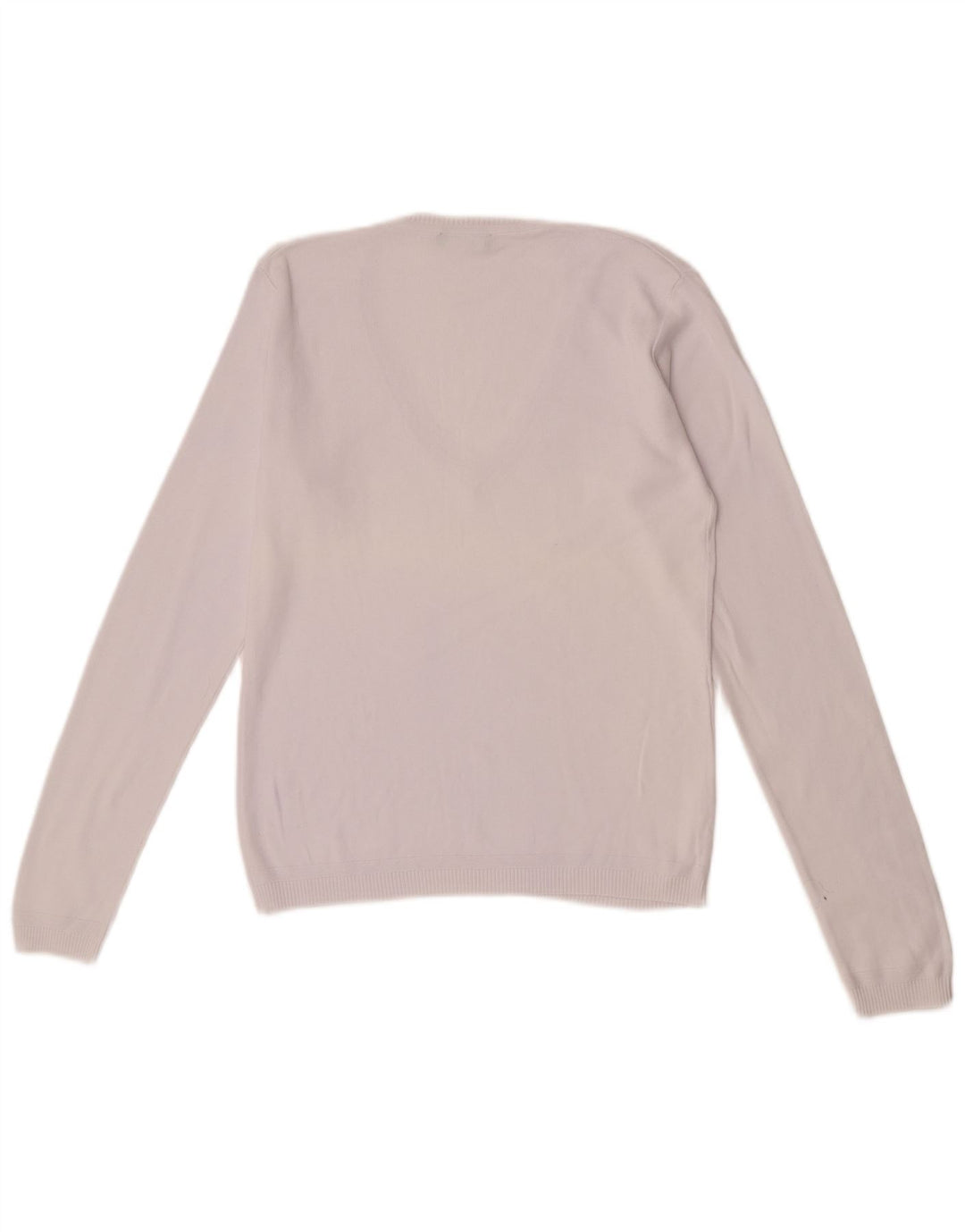 Γυναικείο πουλόβερ με V λαιμόκοψη της Benetton UK 12 Medium White
