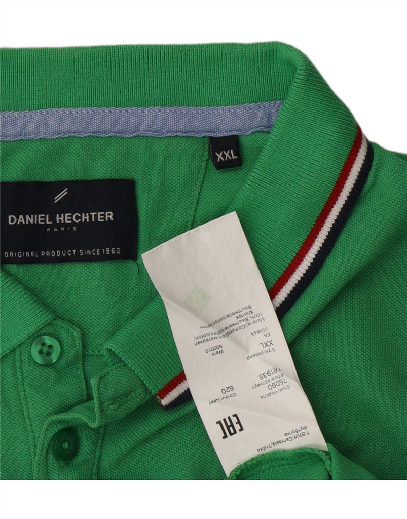 DANIEL HECHTER Mens Polo Shirt 2XL Green Cotton Vintage Daniel Hechter and Second-Hand Daniel Hechter from Messina Hembry 