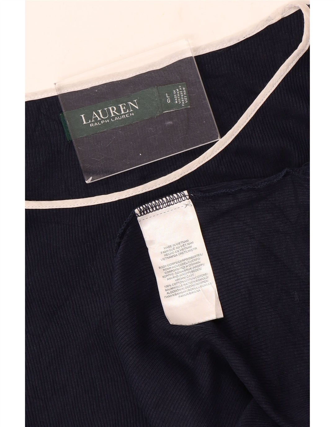 Ralph Lauren Γυναικείο T-Shirt Top UK 14 Large Navy Blue από βαμβάκι