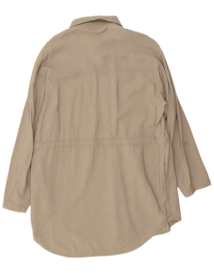 Zara Γυναικείο πουκάμισο Oversized Φόρεμα UK 14 Medium Beige Viscose
