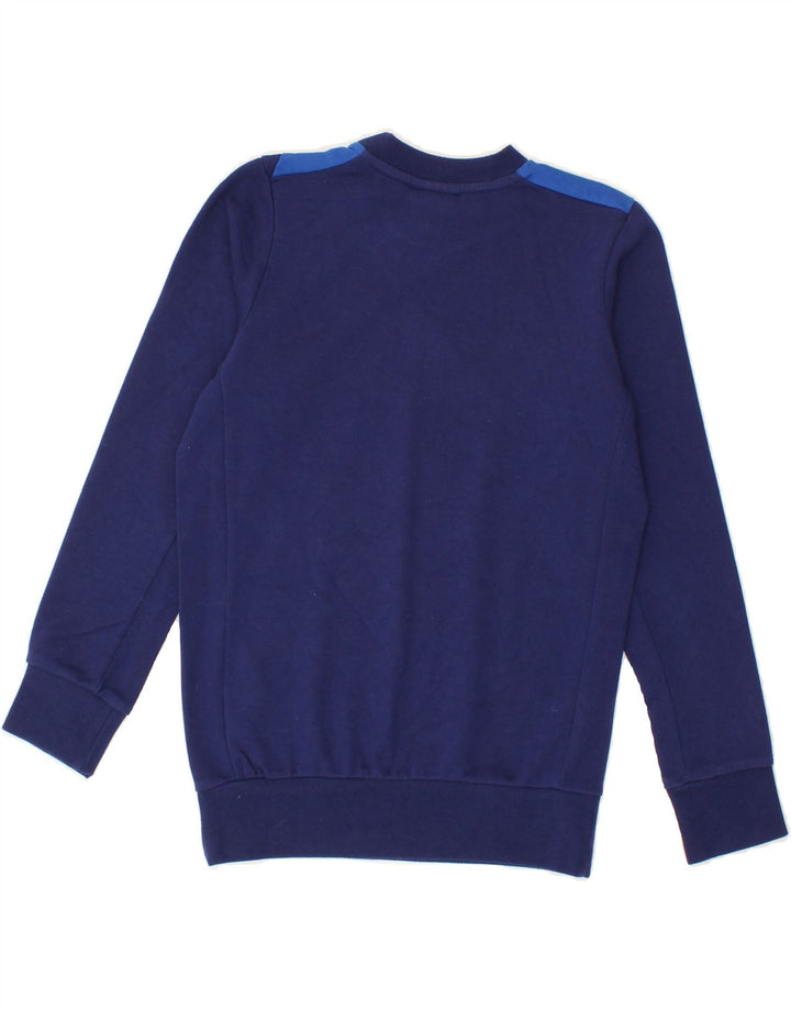 UMBRO Boys Sweatshirt Jumper 10-11 Years Small Navy Blue Colourblock Vintage Umbro and Second-Hand Umbro from Messina Hembry 