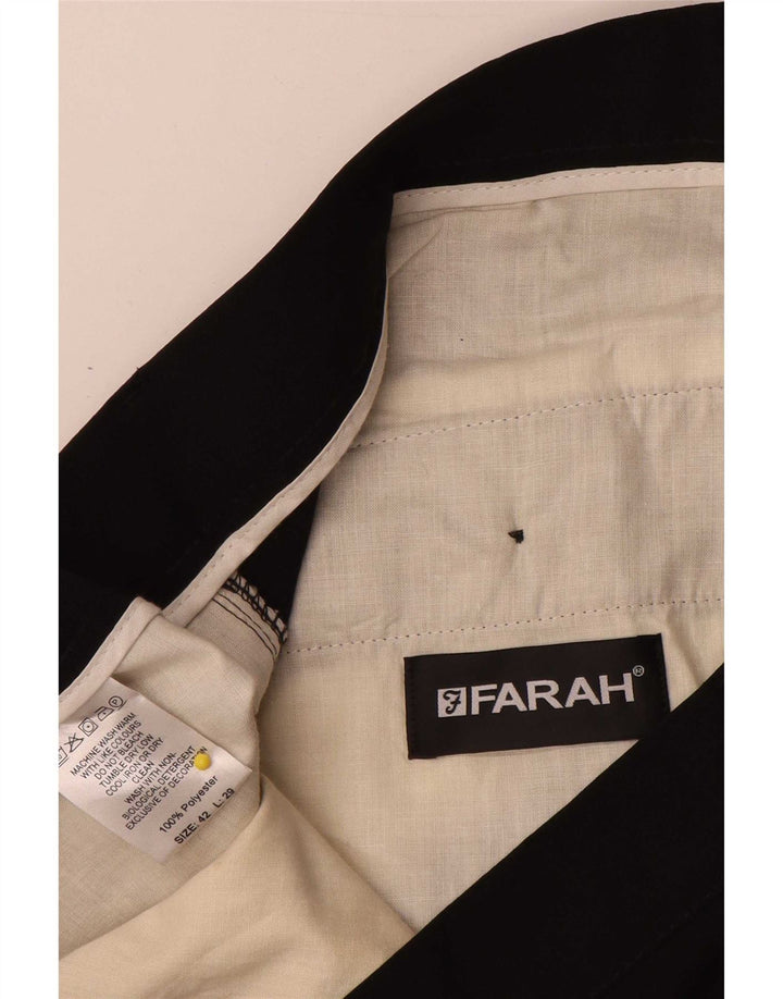 Ανδρικό ίσιο casual παντελόνι Farah W42 L29 Μαύρο πολυεστέρα