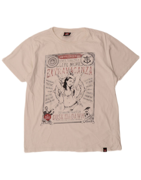 Ανδρικό γραφικό μπλουζάκι Saltrock Top Medium White