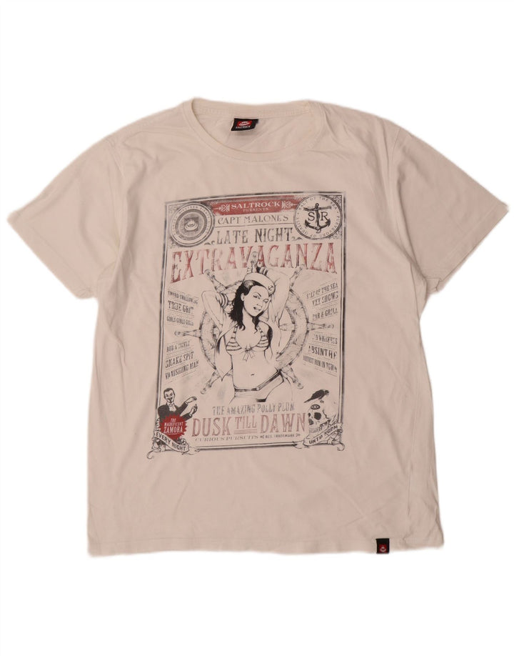 Ανδρικό γραφικό μπλουζάκι Saltrock Top Medium White