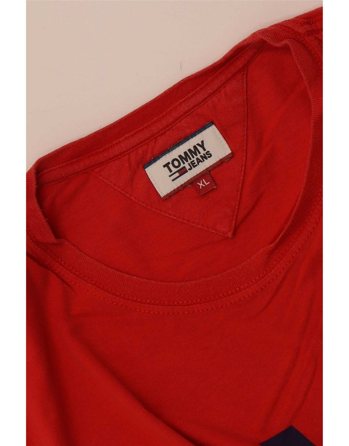 Ανδρικό γραφικό T-Shirt Tommy Hilfiger Top XL Red