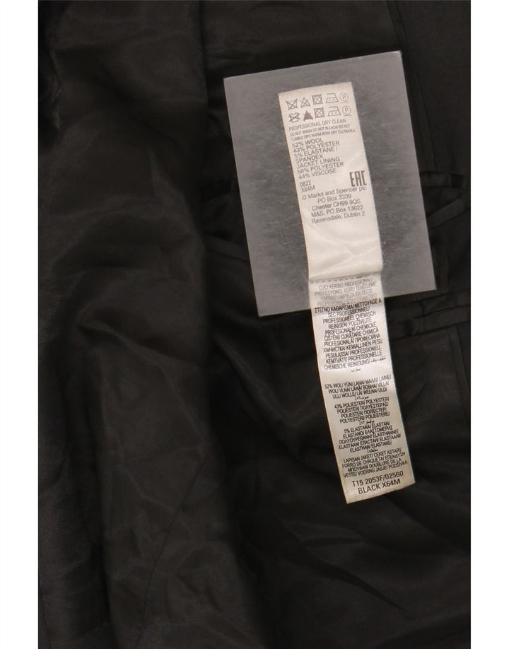 Marks & Spencer Ανδρικό σακάκι σακάκι με 2 κουμπιά UK 38 μεσαίο μαύρο μαλλί