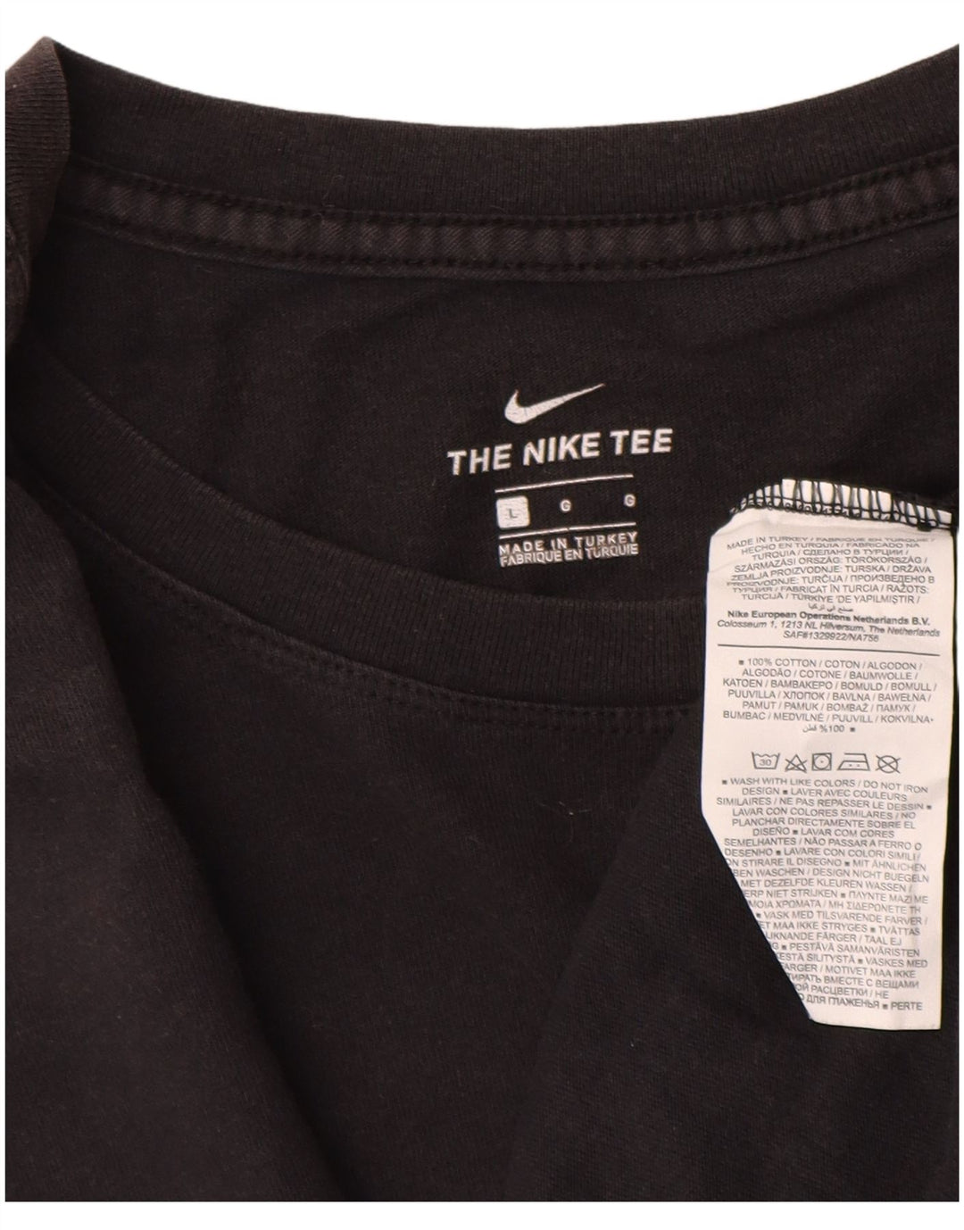 Ανδρικό γραφικό μπλουζάκι Nike, μεγάλο μαύρο βαμβακερό