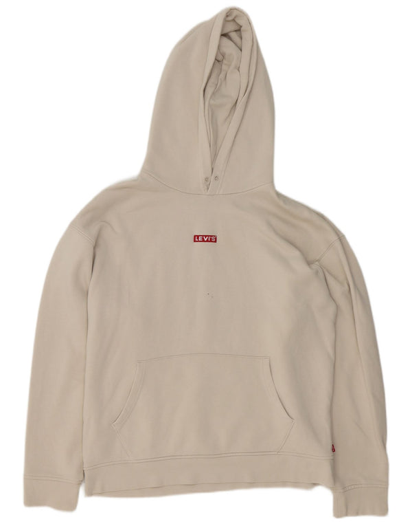 Levi's Mens Relaxed Hoodie Jumper Μεσαίο λευκό βαμβακερό