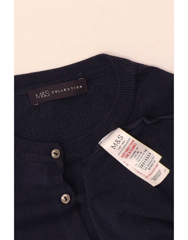 Marks & Spencer Γυναικεία ζακέτα πουλόβερ UK 12 Medium Navy Blue Viscose