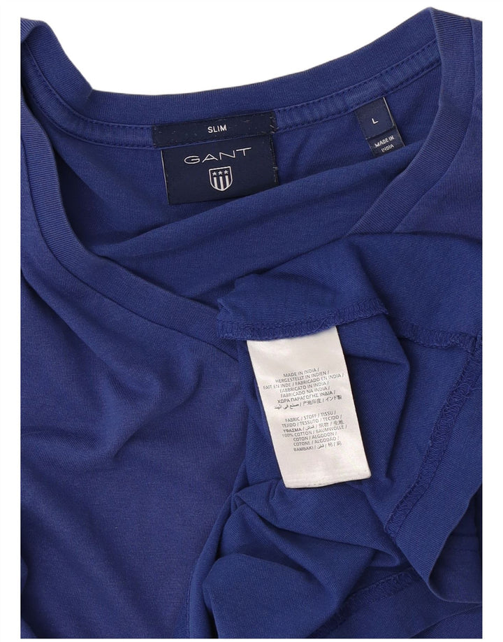 Ανδρικό T-shirt Gant Slim Fit Top μεγάλο μπλε βαμβακερό
