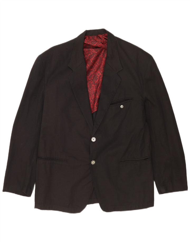 Mash Ανδρικό τζάκετ blazer 2 κουμπιών UK 40 μεγάλο μαύρο βαμβακερό