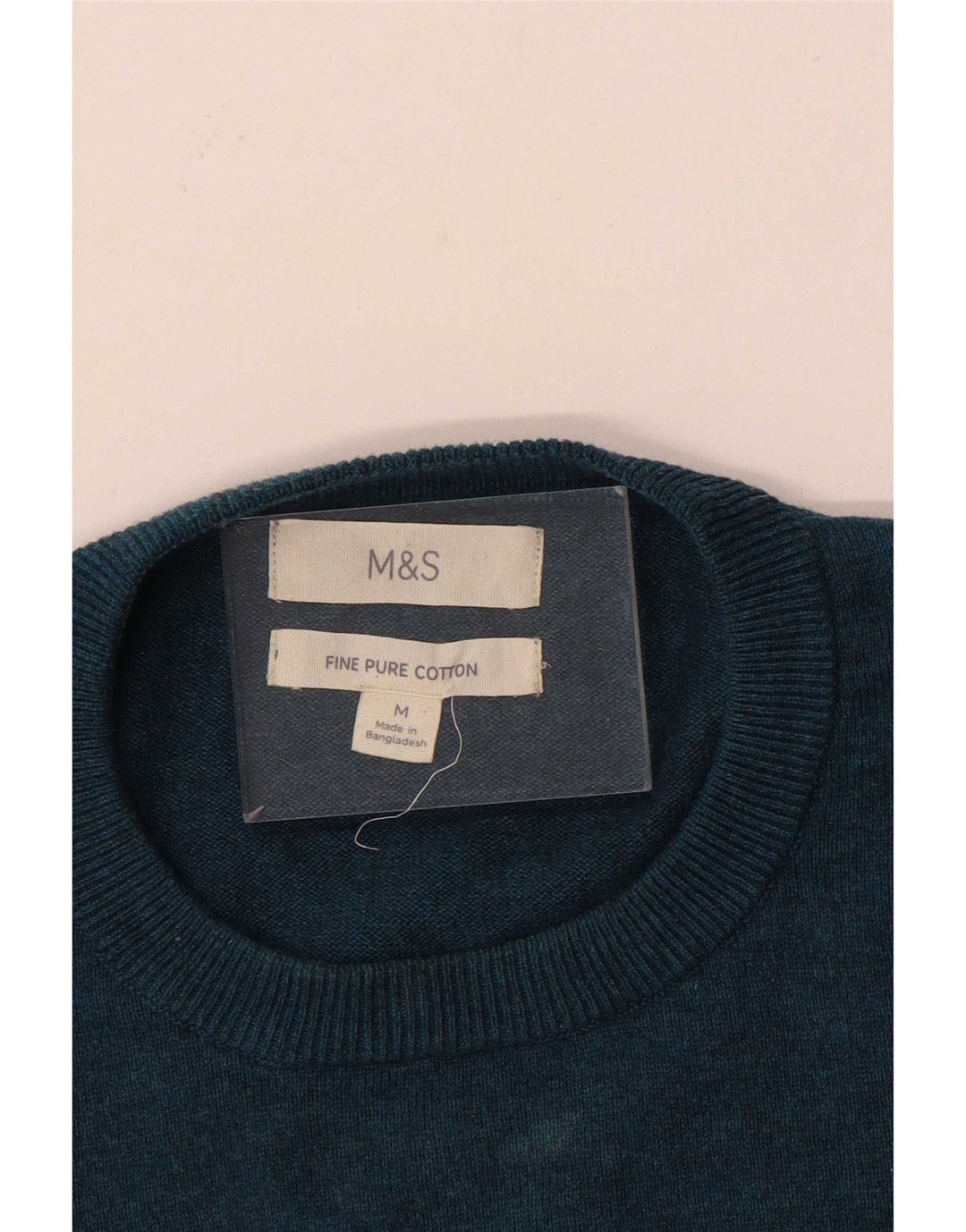 Marks & Spencer Ανδρικό πουλόβερ με λαιμόκοψη, μεσαίο βαμβακερό