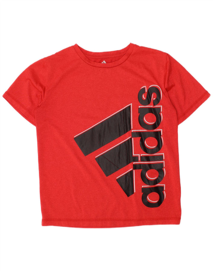 ADIDAS Boys Graphic T-Shirt Top 7-8 Years Small Red