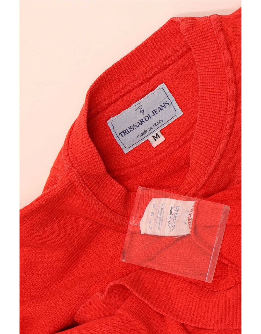 Ανδρικό γραφικό φούτερ Trussardi Jeans, μεσαίο κόκκινο βαμβακερό