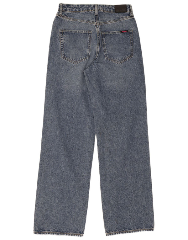 Superdry γυναικείο ψηλόμεσο τζιν φαρδύ πόδι W28 L32 Μπλε βαμβακερό