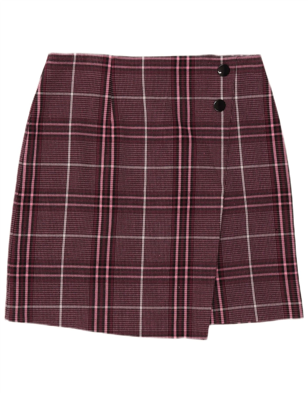 MARKS & SPENCER Womens Mini Wrap Skirt UK 16 Large W34  Purple Check