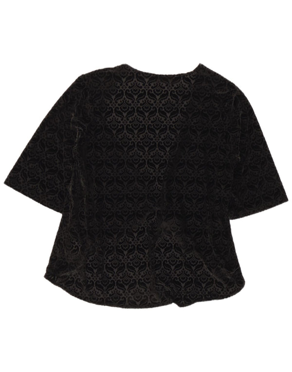 Γυναικείο Velor Open Cami Top UK 12 Medium Black Paisley Polyester