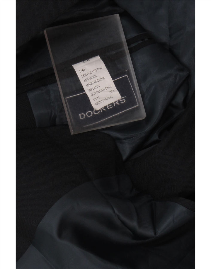 DOCKERS Ανδρικό σακάκι σακάκι με 2 κουμπιά UK 42 XL Μαύρο πολυεστέρα