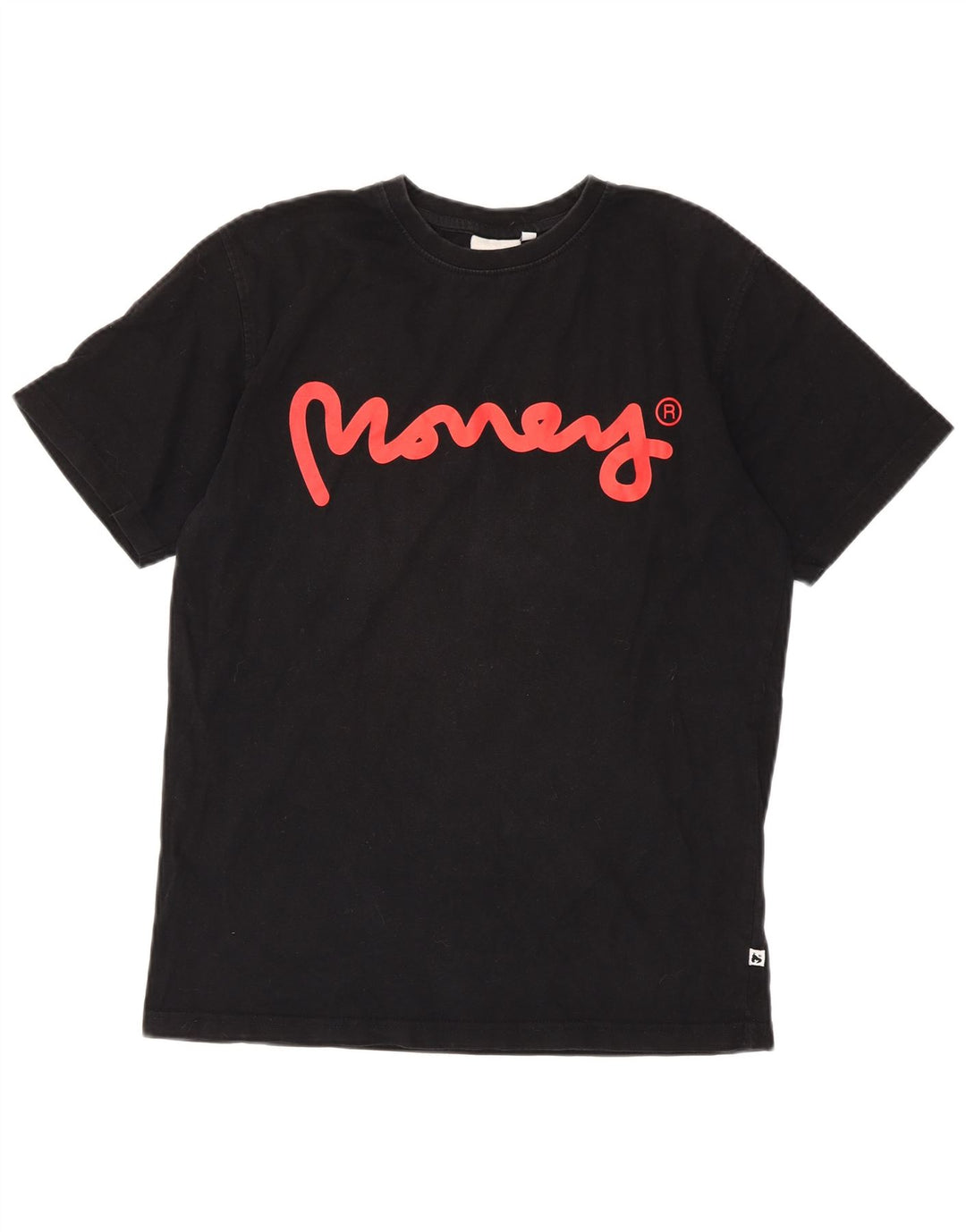 Ανδρικό γραφικό T-Shirt Money Top Μεσαίο μαύρο βαμβακερό
