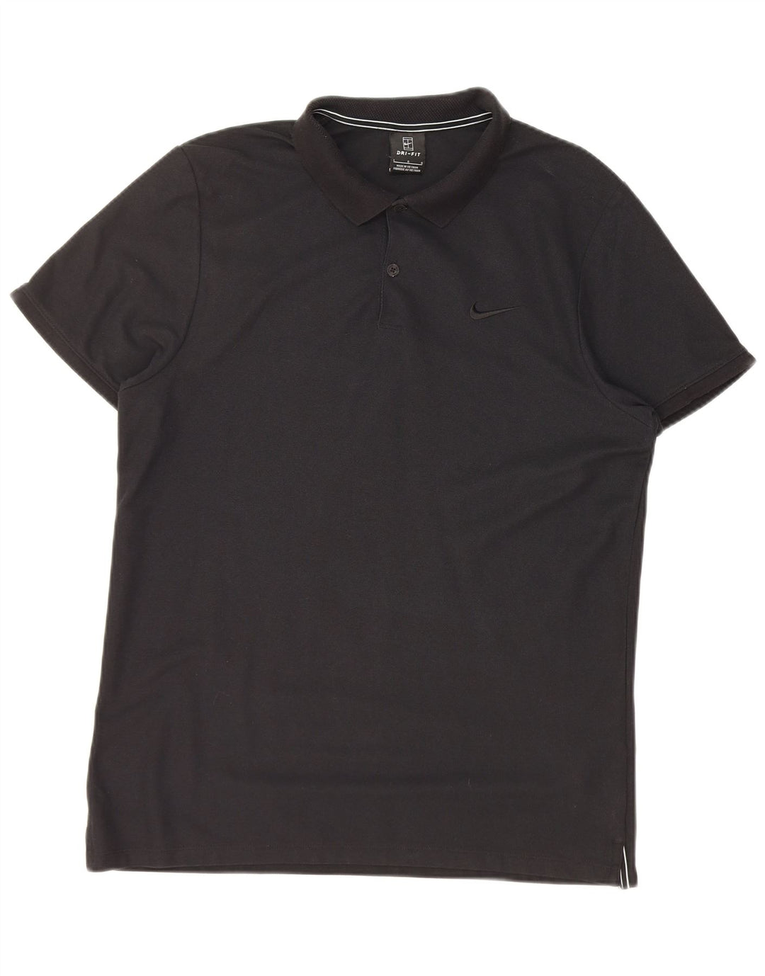 NIKE Mens Grant Fit Polo Shirt Large Black Cotton