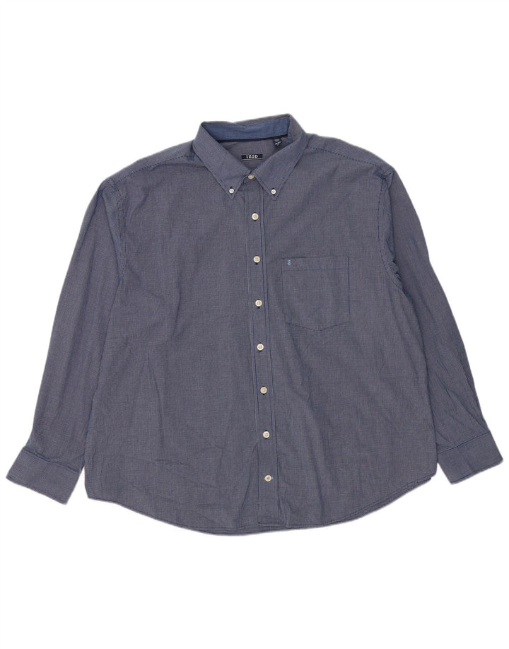 Ανδρικό πουκάμισο Izod Loose Fit 2XL Blue Check Cotton Classic