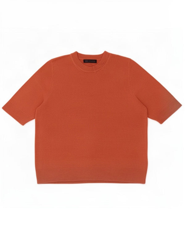 Marks & Spencer Womens Crew Neck Jumper Sweater UK 16 Large Orange