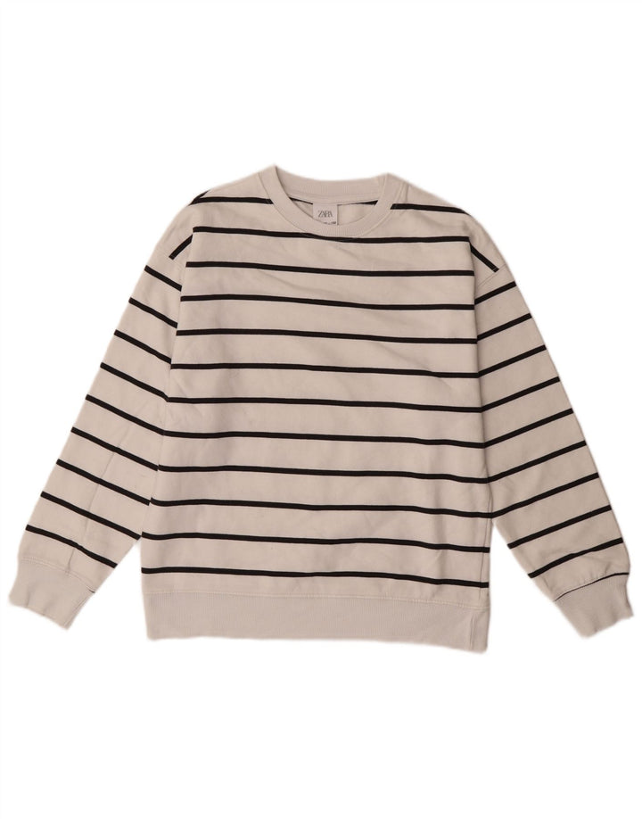 Φούτερ Zara Boys Jumper 11-12 ετών Λευκό ριγέ βαμβακερό