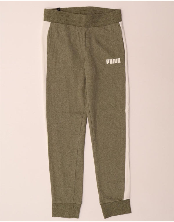 Puma γυναικεία αθλητική φόρμα παντελόνι Joggers UK 10 Small Khaki Colourblock Βαμβακερό