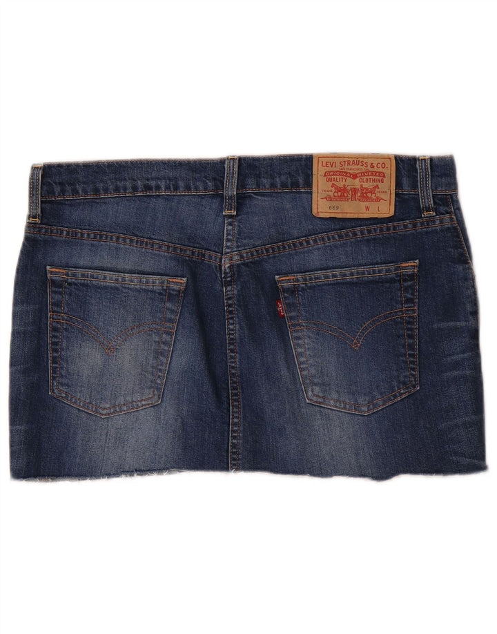 Levi's Γυναικεία 669 Μίνι Τζιν Φούστα W32 Μεγάλη Navy Μπλε Βαμβακερή