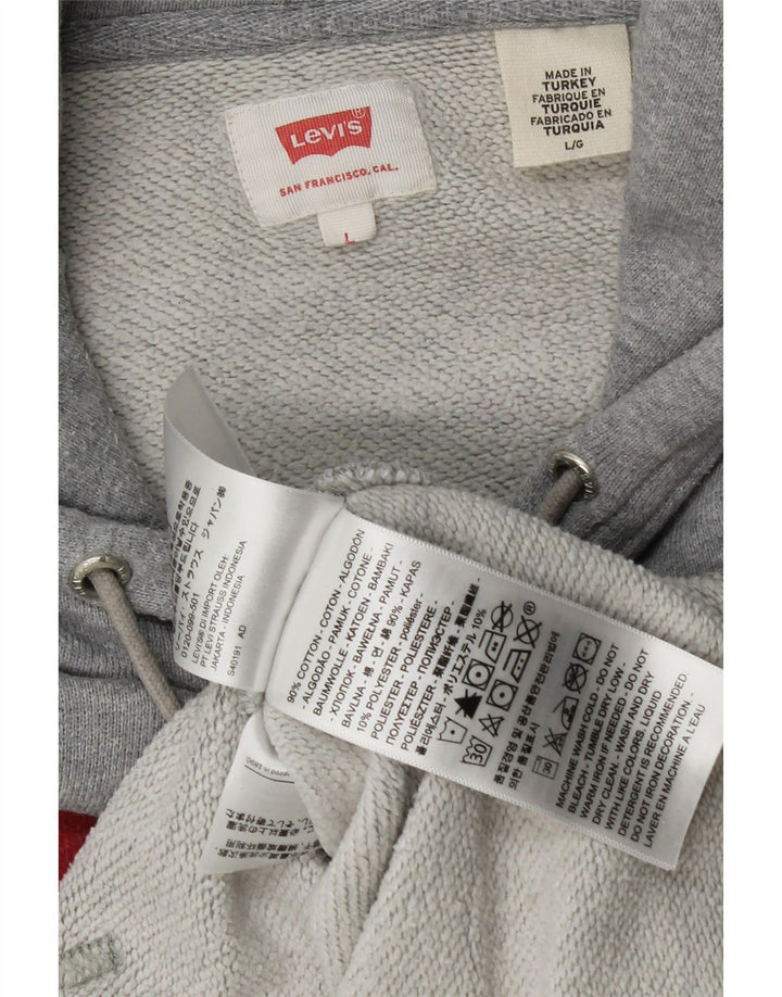 Ανδρικό γραφικό κουκούλα Levi's μεγάλο γκρι βαμβακερό