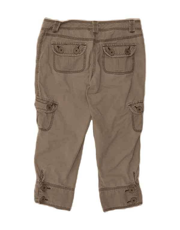 MOSSIMO Womens Cargo Capri Trousers UK 1 2XS W28 L18 Beige Cotton