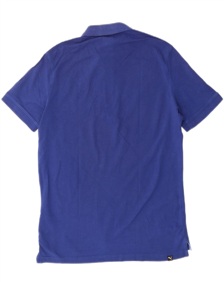 PUMA Mens Polo Shirt Medium Blue Cotton Vintage Puma and Second-Hand Puma from Messina Hembry 