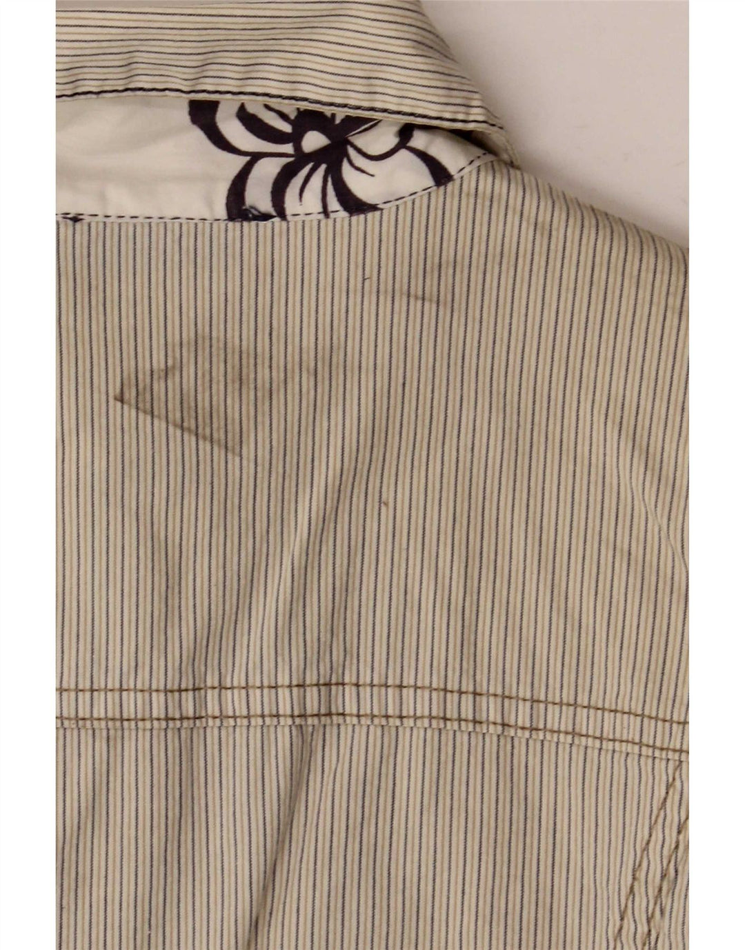 Γυναικείο Gas Crop Bomber Jacket UK 10 Small Beige ριγέ βαμβακερό