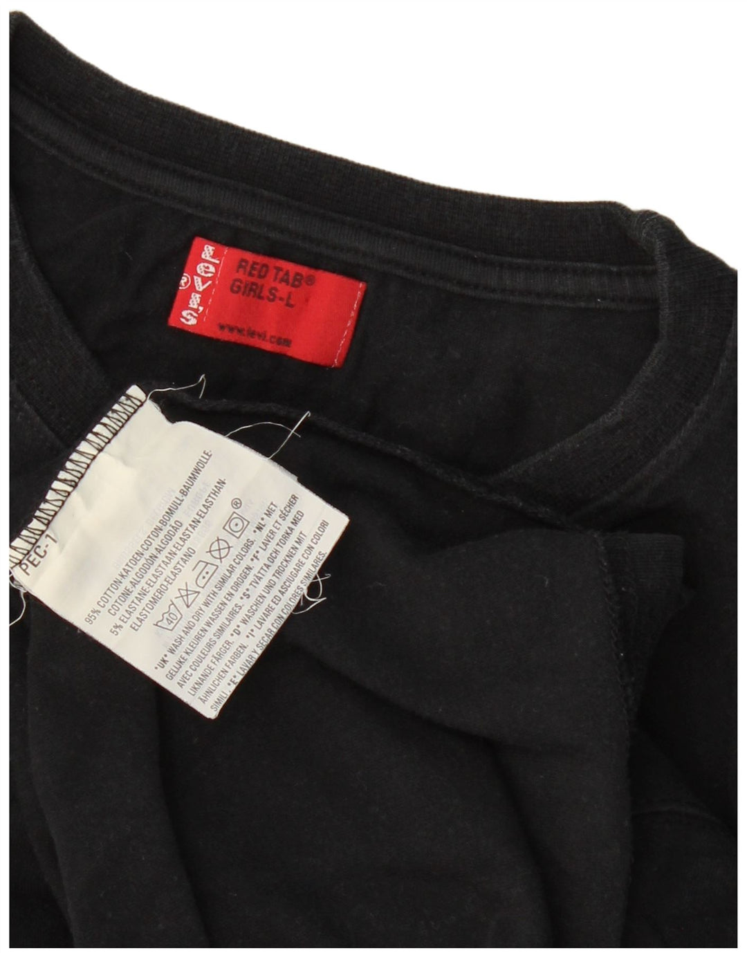 Levi's Girls T-Shirt Τοπ 11-12 ετών μεγάλο μαύρο βαμβακερό