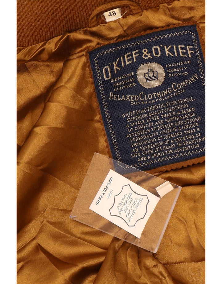 O'Kief Ανδρικό Σουέντ Bomber Μπουφάν IT 48 Μεσαίο Καφέ Δέρμα
