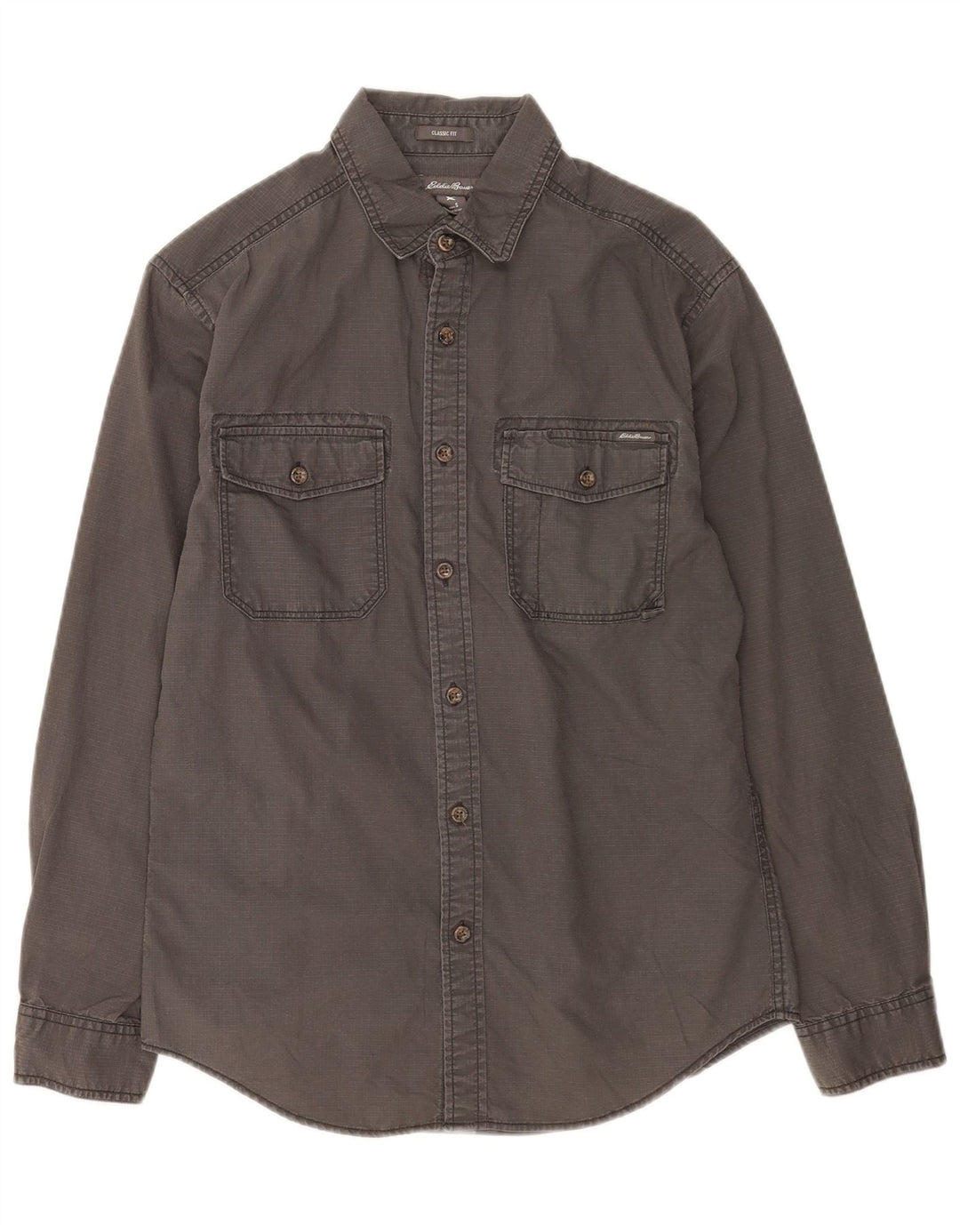 Eddie Bauer Ανδρικό πουκάμισο Classic Fit Μικρό γκρι βαμβακερό