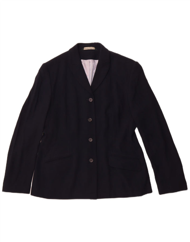 LAURA ASHLEY Γυναικείο σακάκι με 4 κουμπιά σακάκι UK 16 Μεγάλο Navy Blue Viscose