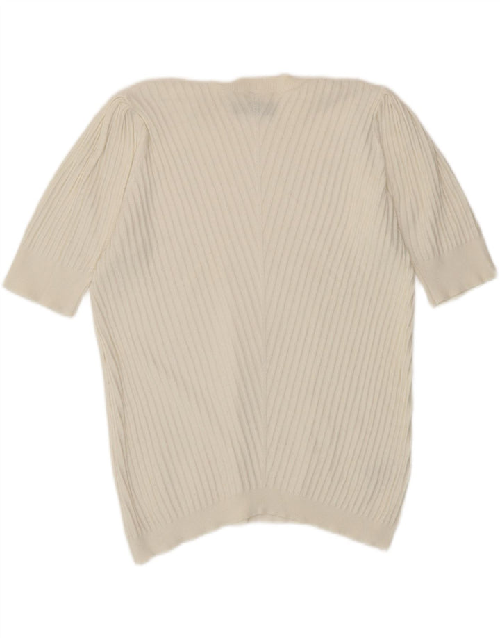Marks & Spencer Γυναικείο πουλόβερ με λαιμόκαυστο UK 14 Medium White