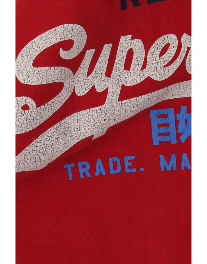 Ανδρικό γραφικό κουκούλα SUPERDRY, μεσαίο κόκκινο βαμβακερό