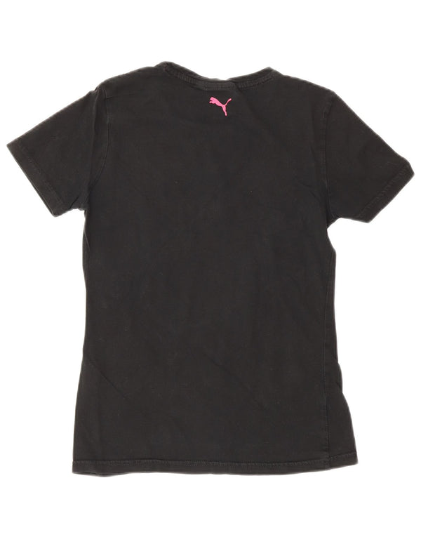 Puma Girls Graphic T-Shirt Top 11-12 Years Μαύρο