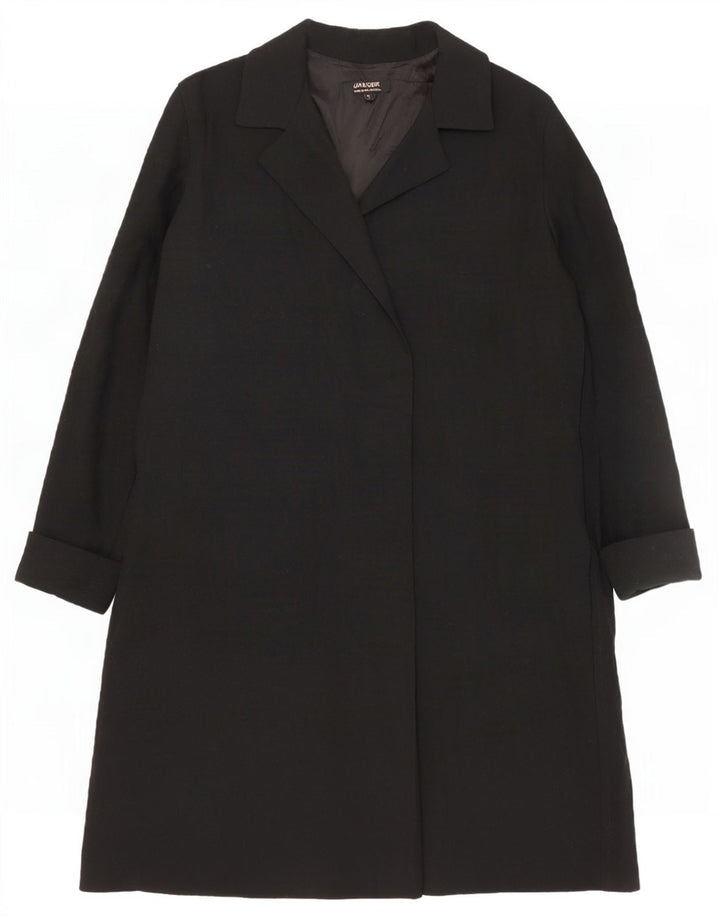 Jaeger Γυναικείο Ανοιχτό Παλτό UK 16 Large Black Wool