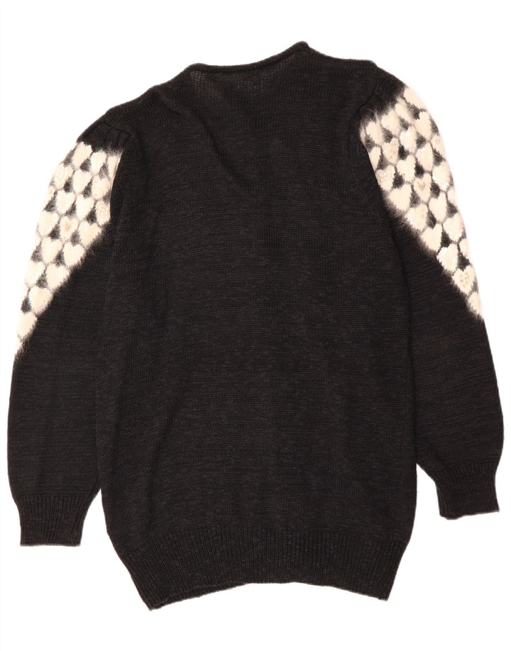 Vintage Γυναικεία Ζακέτα πουλόβερ EU 38 Μεσαία Μαύρη Πολυακρυλική Καρδιά