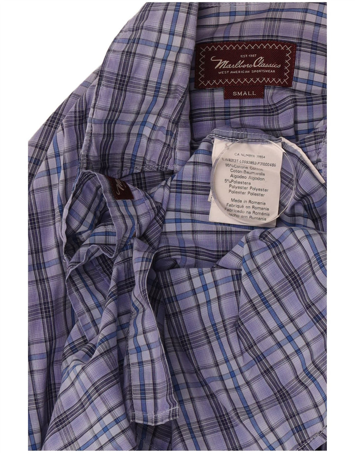 Ανδρικό πουκάμισο Marlboro Classics Small Blue Check Cotton