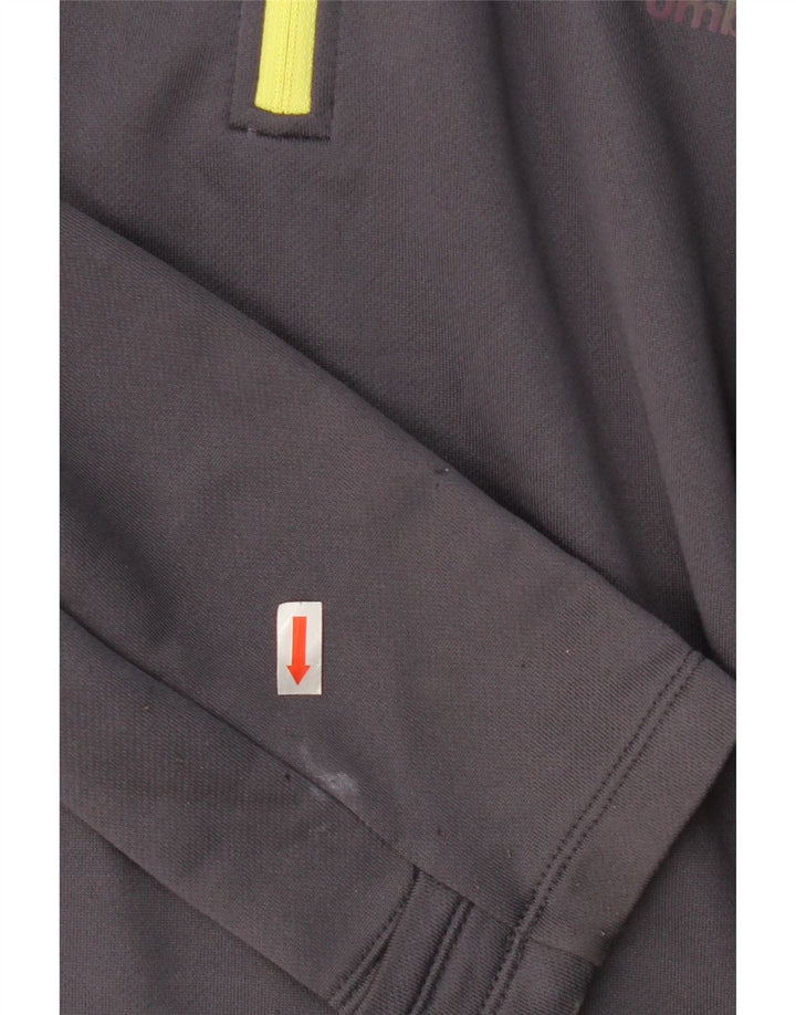 UMBRO Mens Zip Neck Pullover Tracksuit Top XL Grey Colourblock Polyester Vintage Umbro and Second-Hand Umbro from Messina Hembry 
