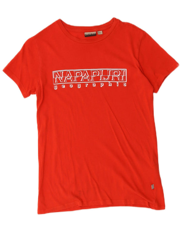 Napapijri Boys Graphic T-Shirt Top 13-14 ετών Κόκκινο βαμβακερό