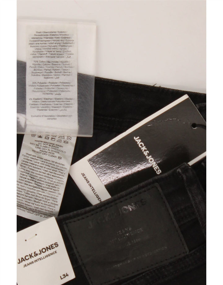 JACK & JONES Ανδρικό Tom Skinny Jeans W32 L34 Μαύρο βαμβακερό